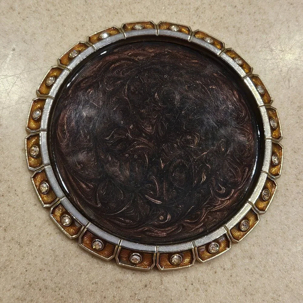 RARE ART DECO JAY STRONGWATER BENTLEY JUNGLE CRYSTAL ENAMEL BAR DRINK COASTER